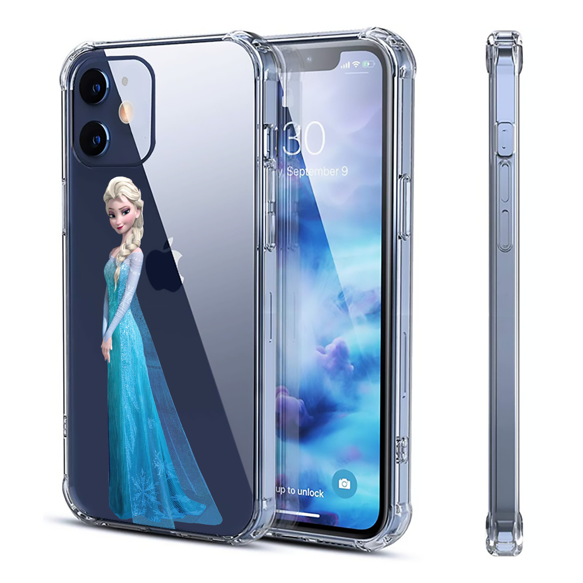 （画像用） アナと雪の女王 アンナ エルサ Frozen Anna Elsa 【iPhone 12シリーズ対応】透明スマホケース（クリアソフトケース）